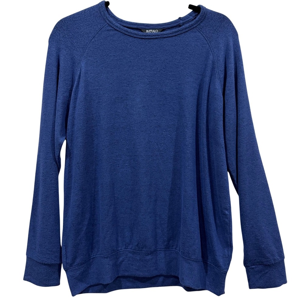 Buffalo David Bitton Blue Crew Neck Long Sleeve Raglan Sweatshirt Women's Medium